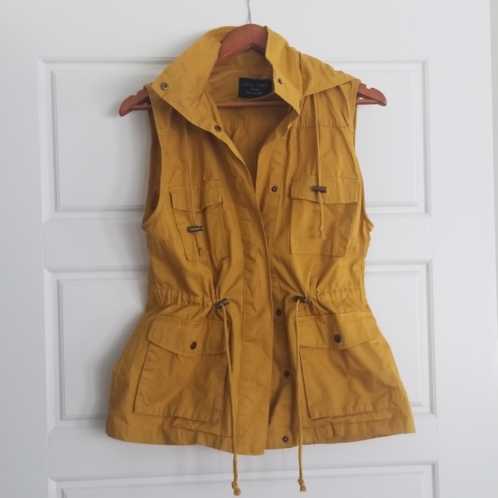 NEW without tags mustard yellow utility vest